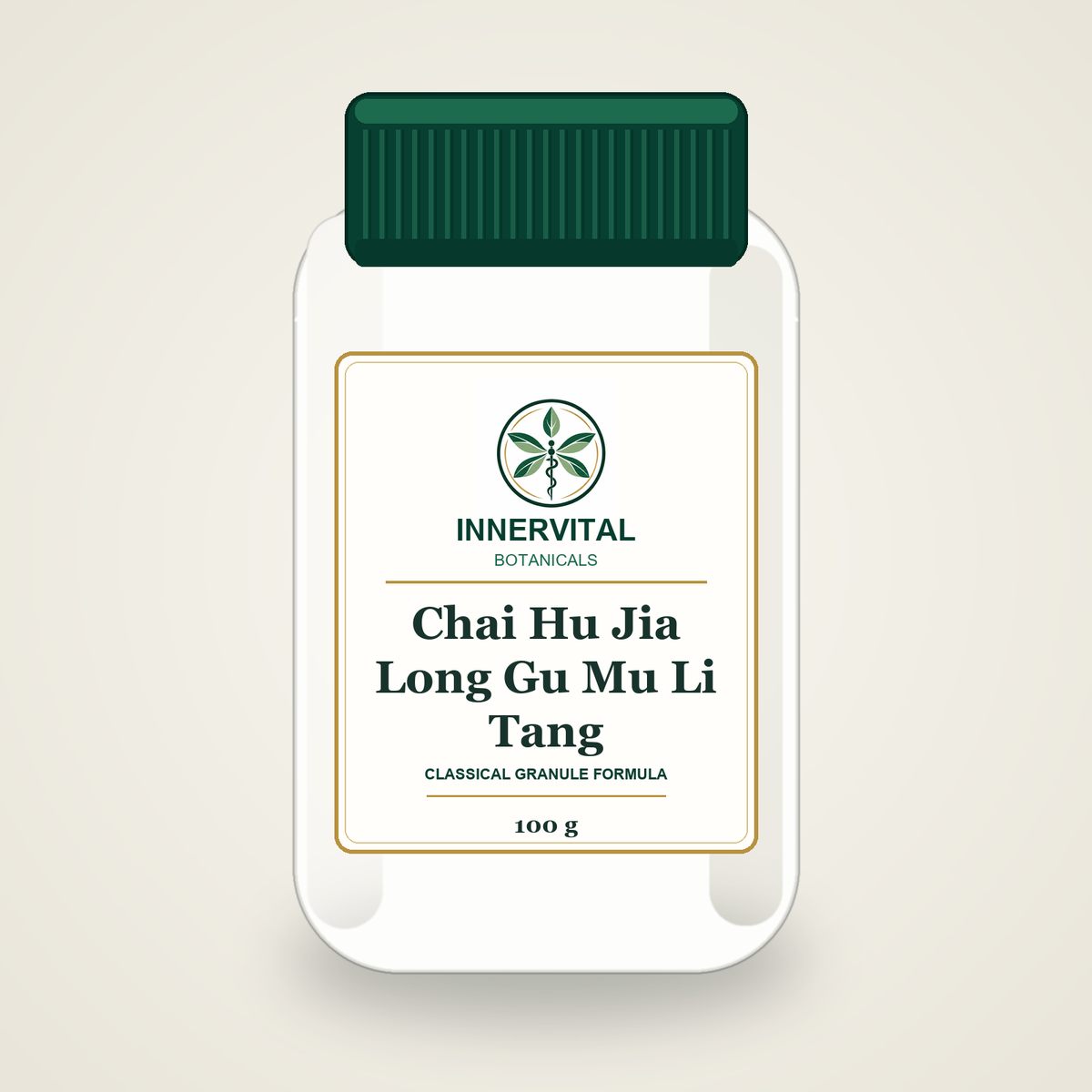 InnerVital Botanicals Chai Hu Jia Long Gu Mu Li Tang Classical Granule Formula 100 g bottle