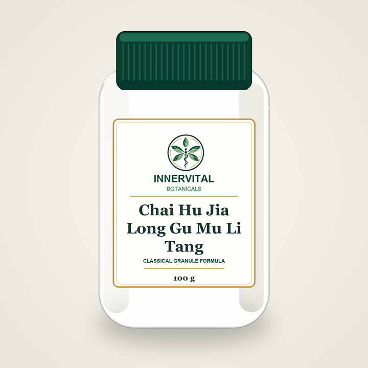 InnerVital Botanicals Chai Hu Jia Long Gu Mu Li Tang Classical Granule Formula 100 g bottle
