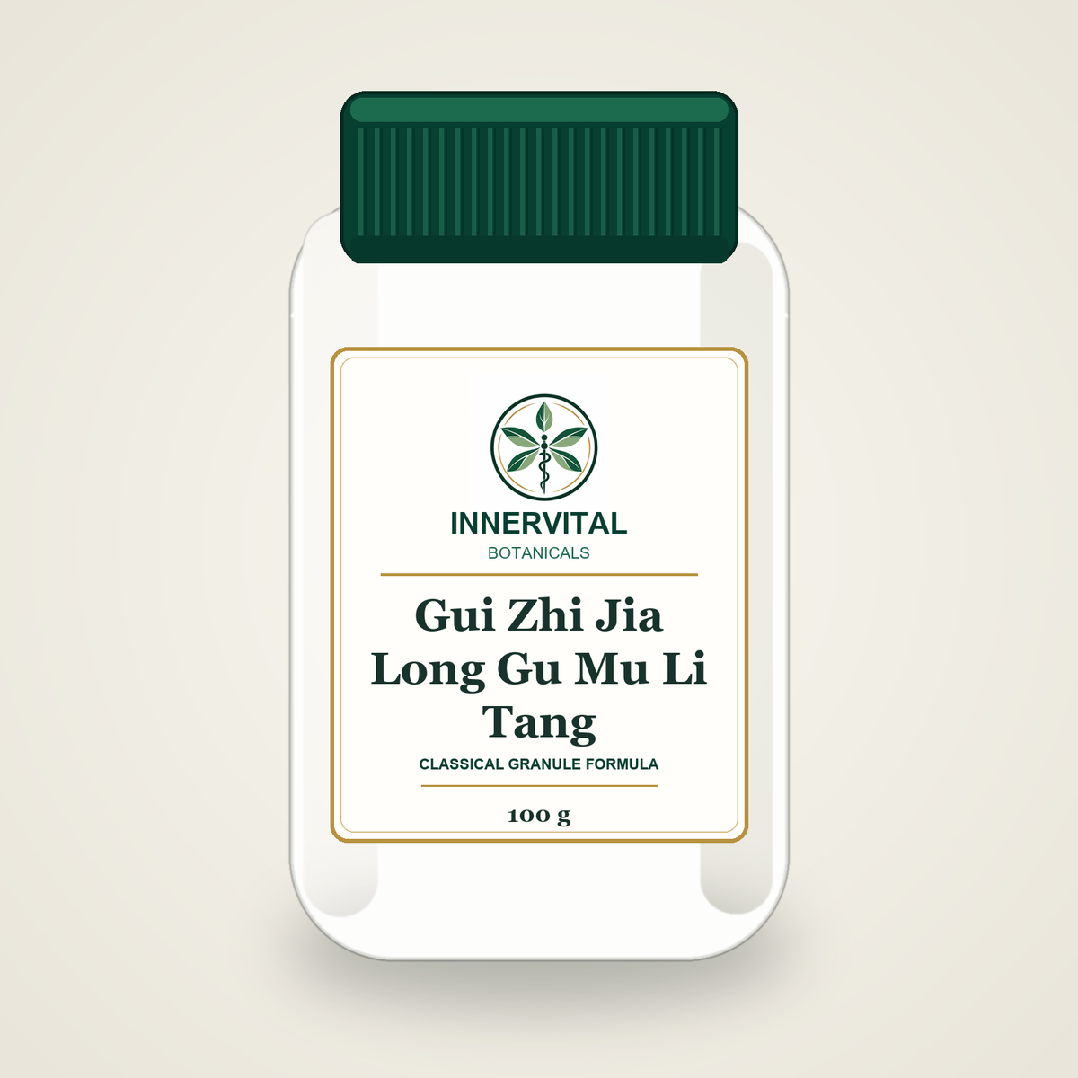 InnerVital Botanicals Gui Zhi Jia Long Gu Mu Li Tang Classical Granule Formula 100 g bottle