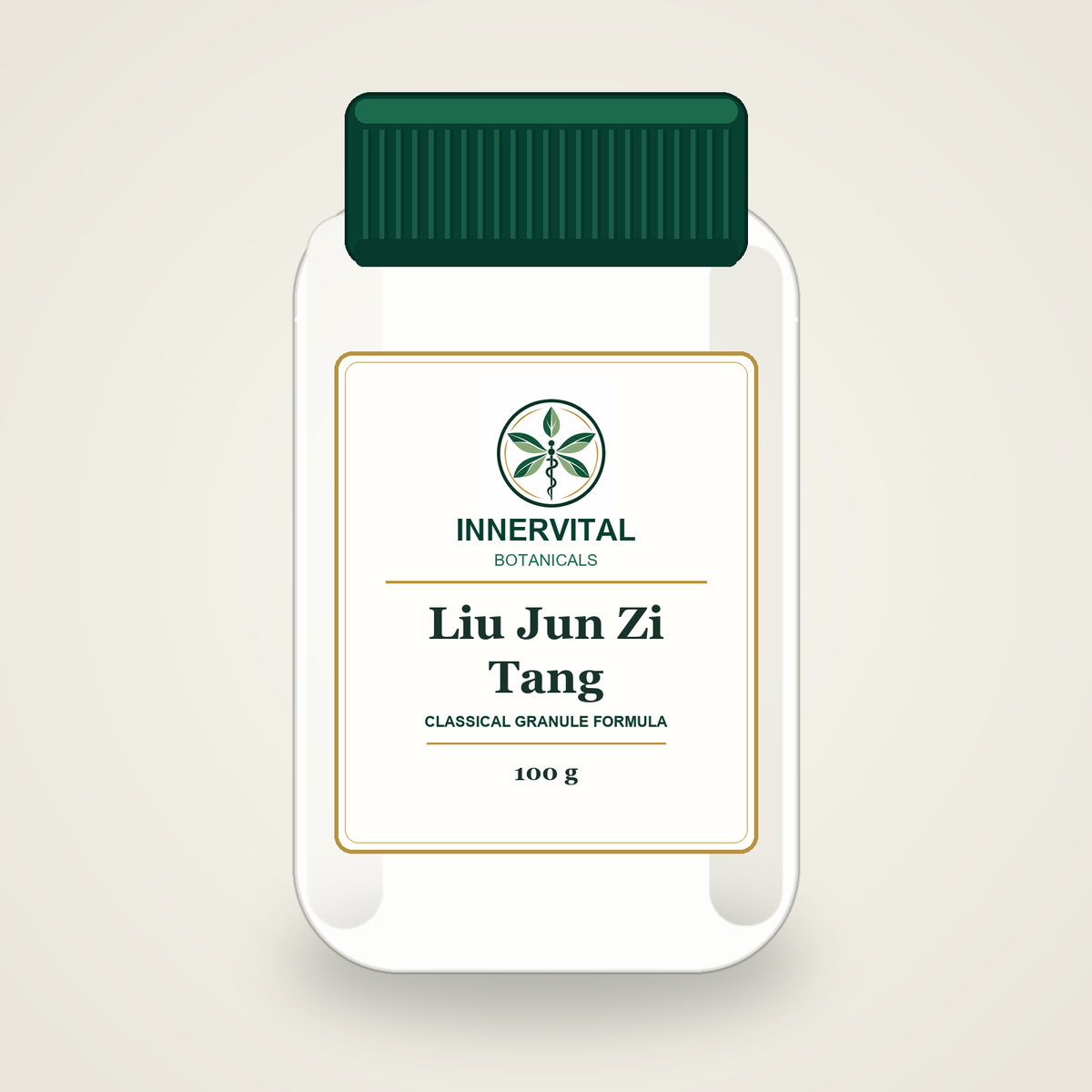 InnerVital Botanicals Liu Jun Zi Tang Classical Granule Formula 100 g bottle