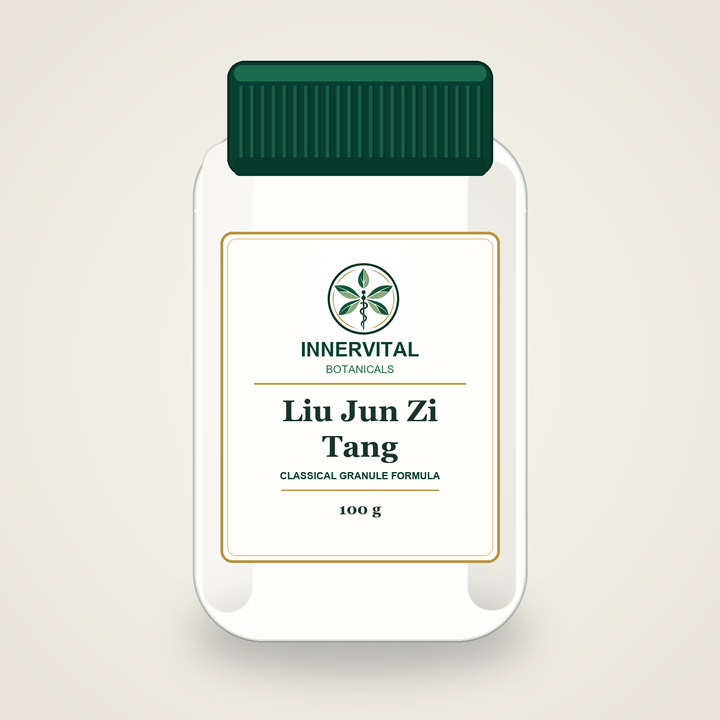 InnerVital Botanicals Liu Jun Zi Tang Classical Granule Formula 100 g bottle