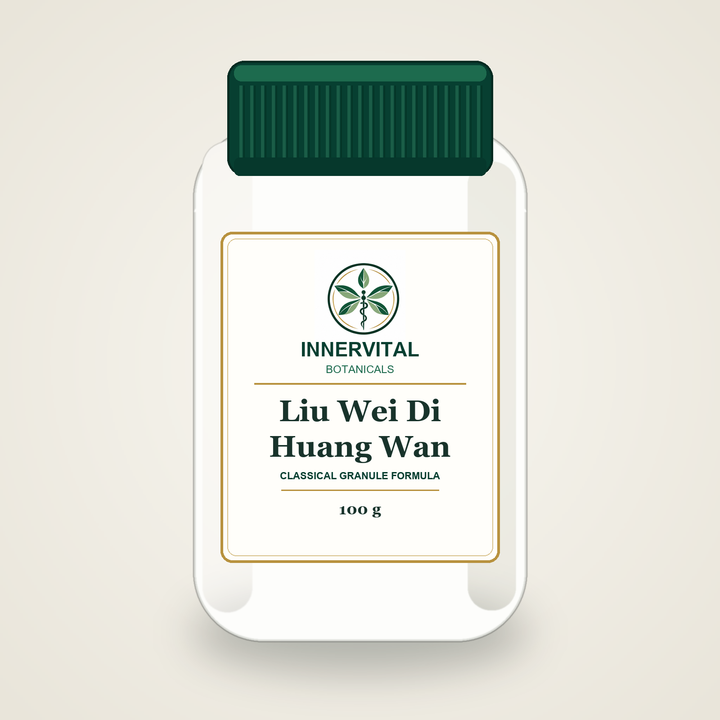 InnerVital Botanicals Liu Wei Di Huang Wan Classical Granule Formula 100 g bottle