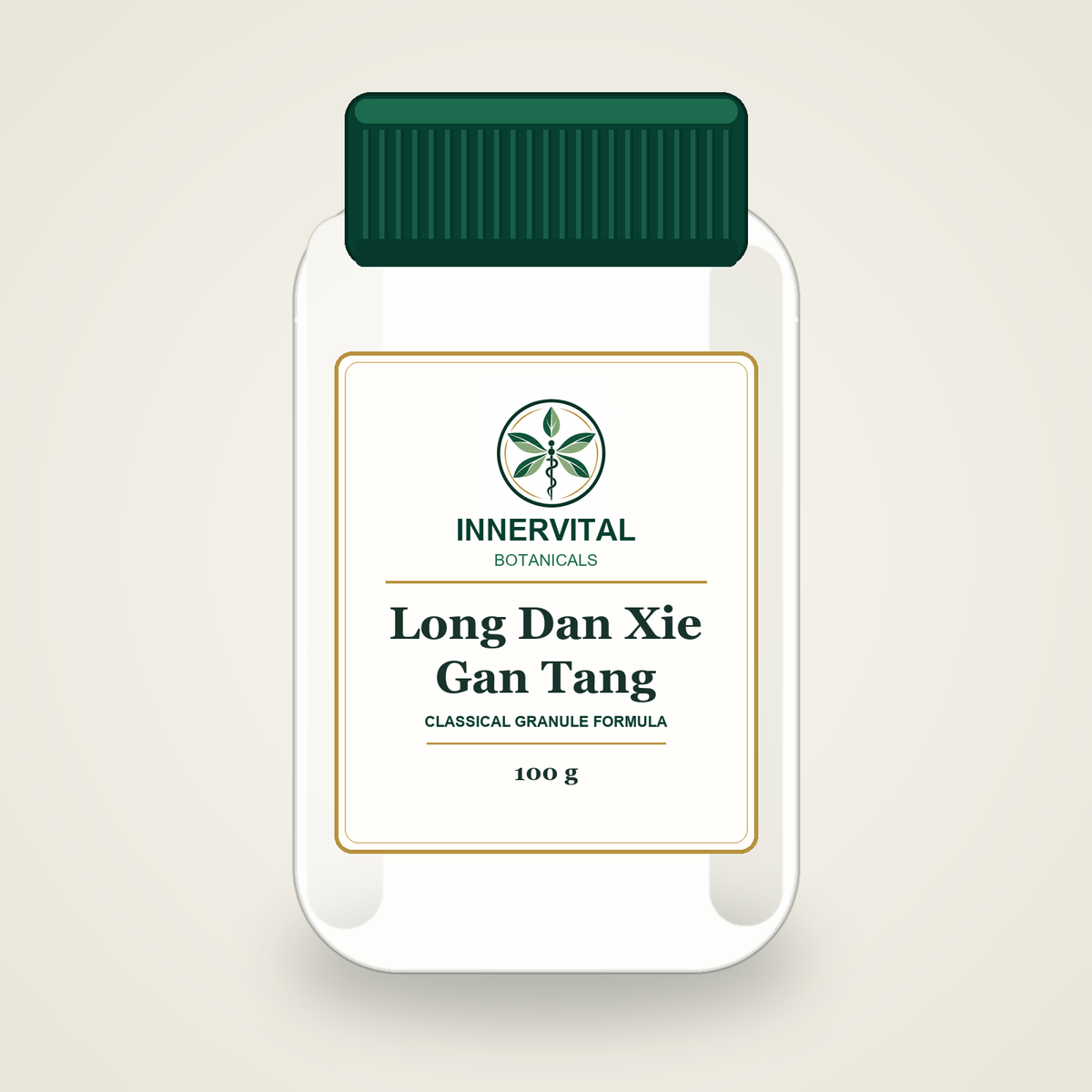 InnerVital Botanicals Long Dan Xie Gan Tang Classical Granule Formula 100 g bottle