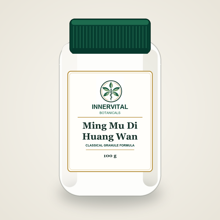 InnerVital Botanicals Ming Mu Di Huang Wan Classical Granule Formula 100 g bottle